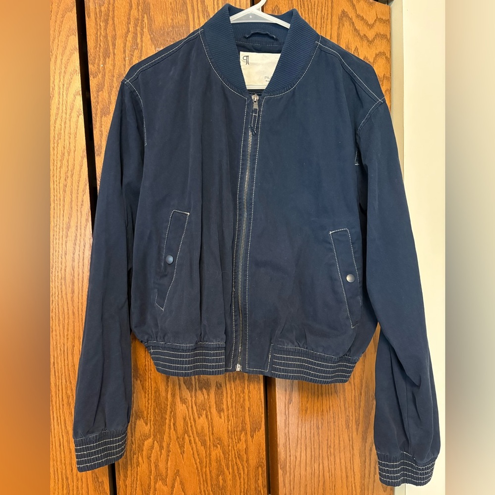 Anthropologie Navy Bomber Jacket